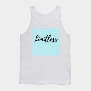 The Word Limitless - Explore your Possibilities - Blue Background Tank Top